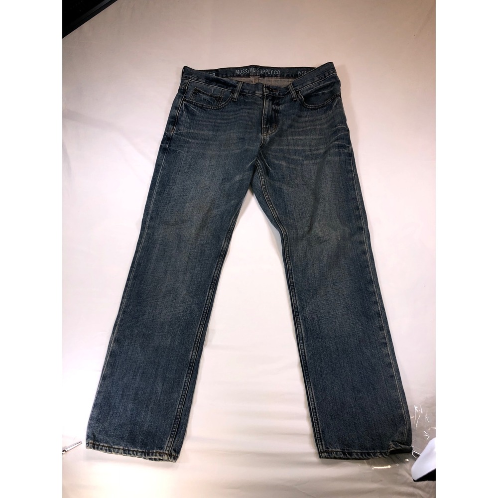 Mossimo Supply Co Mens Slim Straight Leg Jeans Blue Denim W34 L30 Medium Wash